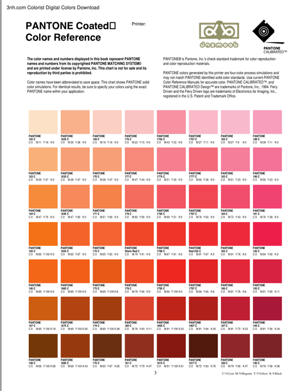 潘通色卡電子版：CMYK色值大全3