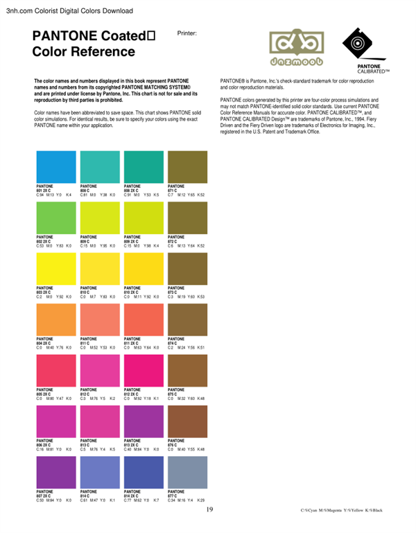 潘通色卡電子版：CMYK色值大全19